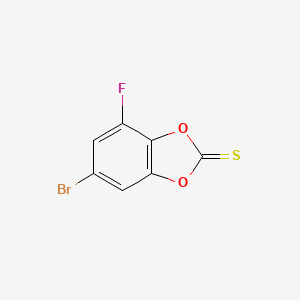 molecular formula C7H2BrFO2S B8283634 6-Bromo-4-fluorobenzo[d][1,3]dioxole-2-thione 