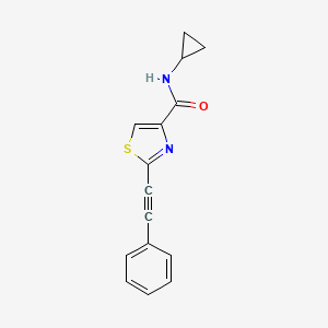 molecular formula C15H12N2OS B8283659 2-Phenylethynyl-thiazole-4-carboxylic acid cyclopropylamide 