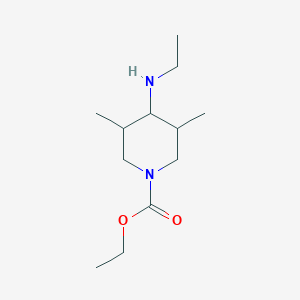 molecular formula C12H24N2O2 B8283707 4-Ethylamino-1-carbethoxy-3,5-dimethylpiperidine 