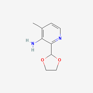 molecular formula C9H12N2O2 B8283739 2-(1,3-Dioxolanyl)-4-methyl-3-aminopyridine 
