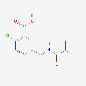 molecular formula C13H16ClNO3 B8283754 2-Chloro-4-methyl-5-[(2-methylpropanoylamino)methyl]benzoic acid 
