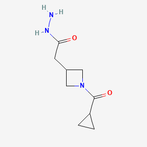 molecular formula C9H15N3O2 B8283761 2-[1-(Cyclopropylcarbonyl)-3-azetidinyl]acetohydrazide 