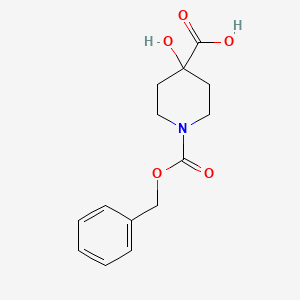 molecular formula C14H17NO5 B8283778 1-Benzyloxycarbonyl-4-hydroxypiperidine-4-carboxylic acid 