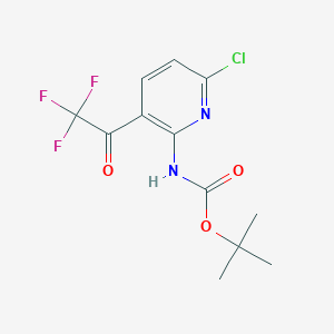 molecular formula C12H12ClF3N2O3 B8283784 tert-Butyl[6-chloro-3-(trifluoroacetyl)pyridin-2-yl]carbamate 