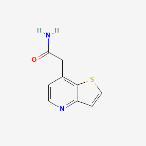 molecular formula C9H8N2OS B8283861 2-(Thieno[3,2-b]pyridin-7-yl)acetamide 