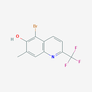 molecular formula C11H7BrF3NO B8283882 5-Bromo-7-methyl-2-(trifluoromethyl)quinolin-6-ol 