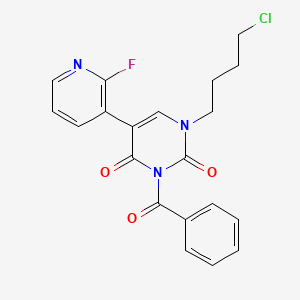 molecular formula C20H17ClFN3O3 B8283899 3-Benzoyl-1-(4-chloro-butyl)-5-(2-fluoro-pyridin-3-yl)-1H-pyrimidine-2,4-dione 