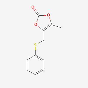 molecular formula C11H10O3S B8283902 5-Methyl-4-phenylthiomethyl-1,3-dioxol-2-one 