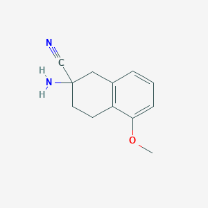 molecular formula C12H14N2O B8283912 2-Amino-2-cyano-5-methoxy-1,2,3,4-tetrahydronaphthalene 