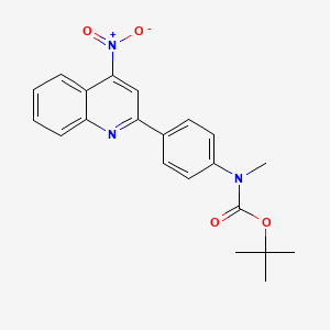 molecular formula C21H21N3O4 B8283919 Tert-butyl methyl(4-(4-nitroquinolin-2-yl)phenyl)carbamate 