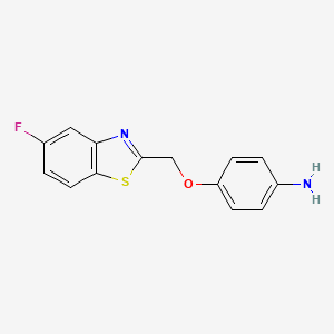 molecular formula C14H11FN2OS B8284003 4-(5-Fluorobenzothiazol-2-ylmethoxy)aniline 