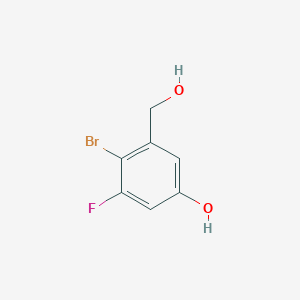 molecular formula C7H6BrFO2 B8284065 4-Bromo-3-fluoro-5-(hydroxymethyl)phenol 