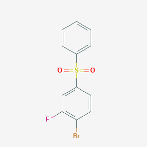 molecular formula C12H8BrFO2S B8284185 1-Bromo-2-fluoro-4-(phenylsulfonyl)benzene 
