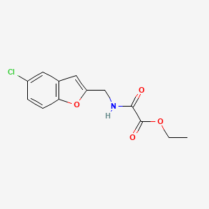 molecular formula C13H12ClNO4 B8284218 Ethyl [[(5-chloro-1-benzofuran-2-yl)methyl]carbamoyl]formate 