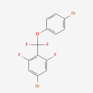 molecular formula C13H6Br2F4O B8284226 5-Bromo-2-[(4-bromophenoxy)difluoromethyl]-1,3-difluorobenzene 