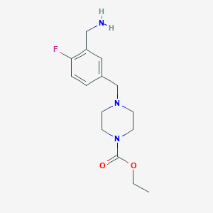 Ethyl 4-(3-(aminomethyl)-4-fluorobenzyl)piperazine-1-carboxylate