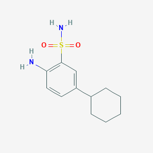 molecular formula C12H18N2O2S B8284240 2-Amino-5-cyclohexylbenzenesulfonamide 