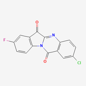 molecular formula C15H6ClFN2O2 B8284246 2-Chloro-8-fluoroindolo[2,1-b]quinazoline-6,12-dione 