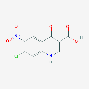 molecular formula C10H5ClN2O5 B8284292 7-Chloro-6-nitro-4-oxo-1,4-dihydroquinoline-3-carboxylic acid 