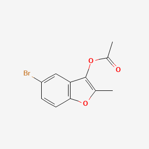 molecular formula C11H9BrO3 B8284299 Acetic acid 5-bromo-2-methyl-benzofuran-3-yl ester 