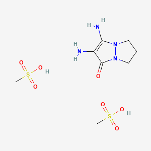 molecular formula C8H18N4O7S2 B8284373 2,3-Diaminodihydropyrazolo pyrazolone dimethosulfonate CAS No. 857035-95-1