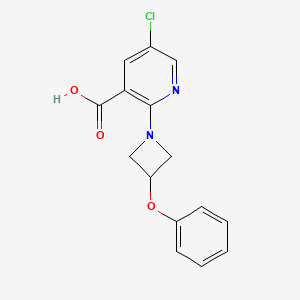 molecular formula C15H13ClN2O3 B8284446 5-Chloro-2-(3-phenoxyazetidin-1-yl)nicotinic acid 