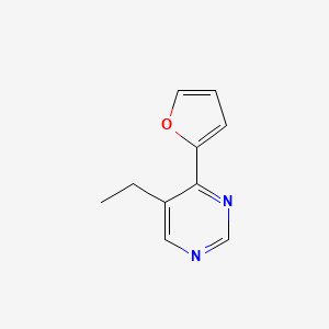 molecular formula C10H10N2O B8284486 5-Ethyl-4-(furan-2-yl)-pyrimidine 