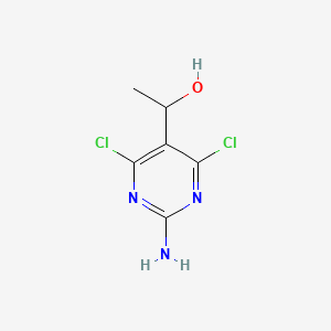 molecular formula C6H7Cl2N3O B8284495 1-(2-Amino-4,6-dichloropyrimidin-5-yl)ethanol 