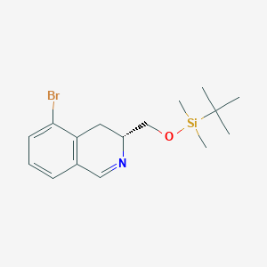 molecular formula C16H24BrNOSi B8284514 (R)-5-Bromo-3-(((tert-butyldimethylsilyl)oxy)methyl)-3,4-dihydroisoquinoline 