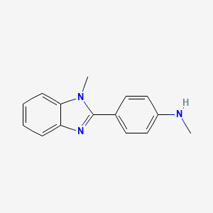 molecular formula C15H15N3 B8284558 N-Methyl-N-[4-(1-methyl-1H-benzoimidazol-2-yl)-phenyl]-amine 