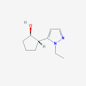 molecular formula C10H16N2O B8284561 Rac-(1r,2s)-2-(1-ethyl-1h-pyrazol-5-yl)cyclopentan-1-ol 