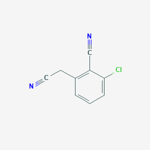 molecular formula C9H5ClN2 B8284570 2-Chloro-6-(cyanomethyl)benzonitrile 