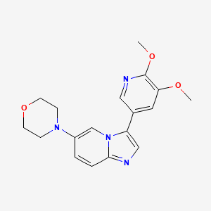 molecular formula C18H20N4O3 B8284742 3-(5,6-Dimethoxy-3-pyridinyl)-6-(4-morpholinyl)imidazo[1,2-a]pyridine 
