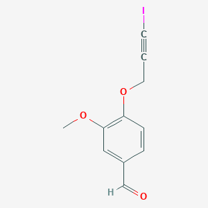molecular formula C11H9IO3 B8284790 4-(3-Iodoprop-2-ynyloxy)-3-methoxybenzaldehyde 