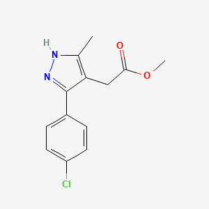 molecular formula C13H13ClN2O2 B8284798 methyl [5-(4-chlorophenyl)-3-methyl-1H-pyrazol-4-yl]acetate 