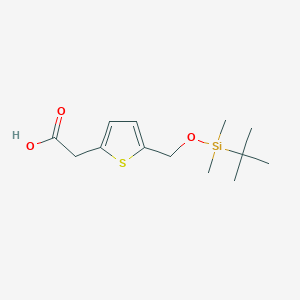 molecular formula C13H22O3SSi B8284806 2-(5-((Tert-butyldimethylsilyloxy)methyl)thiophen-2-yl)acetic acid 