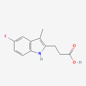 molecular formula C12H12FNO2 B8284857 5-fluoro-3-methyl-1H-indole-2-propanoic acid 