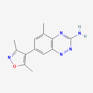 molecular formula C13H13N5O B8284914 5-Methyl-7-(3,5-dimethylisoxazol-4-yl)benzo[e][1,2,4]triazin-3-amine CAS No. 867333-34-4