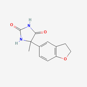 molecular formula C12H12N2O3 B8284916 5-(2,3-Dihydrobenzofuran-5-yl)-5-methylimidazolidine-2,4-dione 