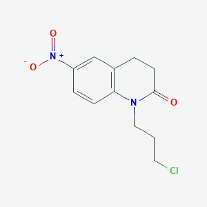 molecular formula C12H13ClN2O3 B8284922 1-(3-chloropropyl)-6-nitro-3,4-dihydroquinolin-2(1H)-one 