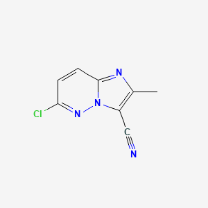 molecular formula C8H5ClN4 B8284946 6-Chloro-2-methylimidazo[1,2-b]pyridazine-3-carbonitrile 