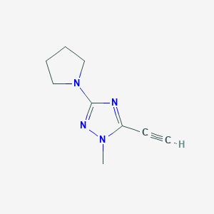 molecular formula C9H12N4 B8284990 5-ethynyl-1-methyl-3-pyrrolidin-1-yl-1H-[1,2,4]triazole 