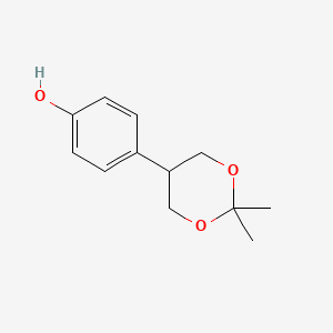 molecular formula C12H16O3 B8285002 4-(2,2-Dimethyl-1,3-dioxan-5-yl)phenol 