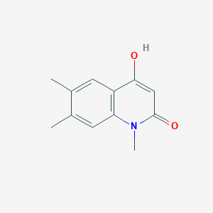 molecular formula C12H13NO2 B8285031 4-Hydroxy-1,6,7-trimethyl carbostyril 