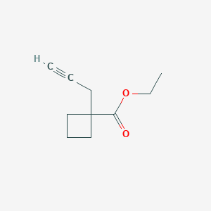 molecular formula C10H14O2 B8285081 1-Prop-2-ynyl-cyclobutanecarboxylic acid ethyl ester 