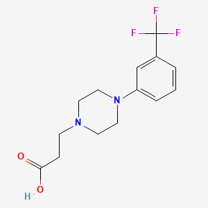 molecular formula C14H17F3N2O2 B8285100 3-[4-(3-Trifluoromethylphenyl)-1-piperazinyl]propionic acid 