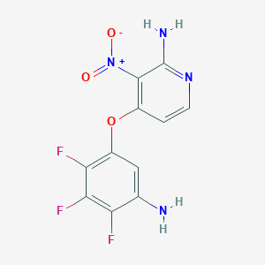 molecular formula C11H7F3N4O3 B8285111 4-(5-Amino-2,3,4-trifluorophenoxy)-3-nitropyridin-2-amine 