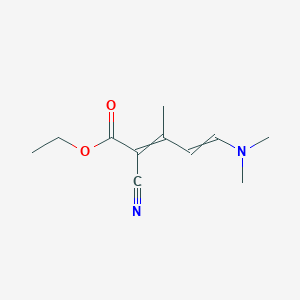 molecular formula C11H16N2O2 B8285163 Ethyl 2-cyano-5-dimethylamino-3-methylpenta-2,4-dienoate CAS No. 65996-11-4