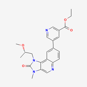 molecular formula C23H24N4O4 B8285195 Ethyl 5-[1-[(2S)-2-methoxypropyl]-3-methyl-2-oxo-imidazo[4,5-c]quinolin-8-yl]pyridine-3-carboxylate 