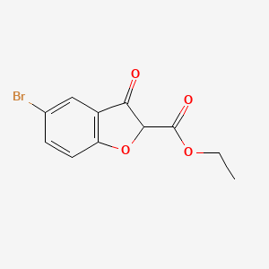 molecular formula C11H9BrO4 B8285255 Ethyl 5-bromo-3-oxo-2,3-dihydro-1-benzofuran-2-carboxylate 